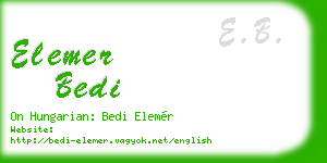 elemer bedi business card