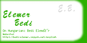 elemer bedi business card